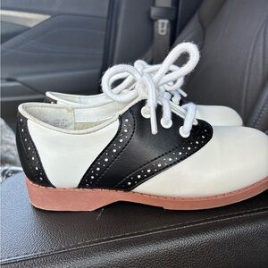 SmartFit Black and White Kids Dress Shoes